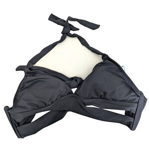 Women's String Bikini Top Strappy Tie Back Small Black Swimwear